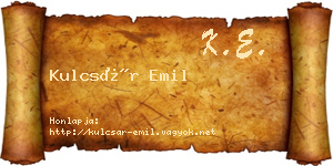 Kulcsár Emil névjegykártya
